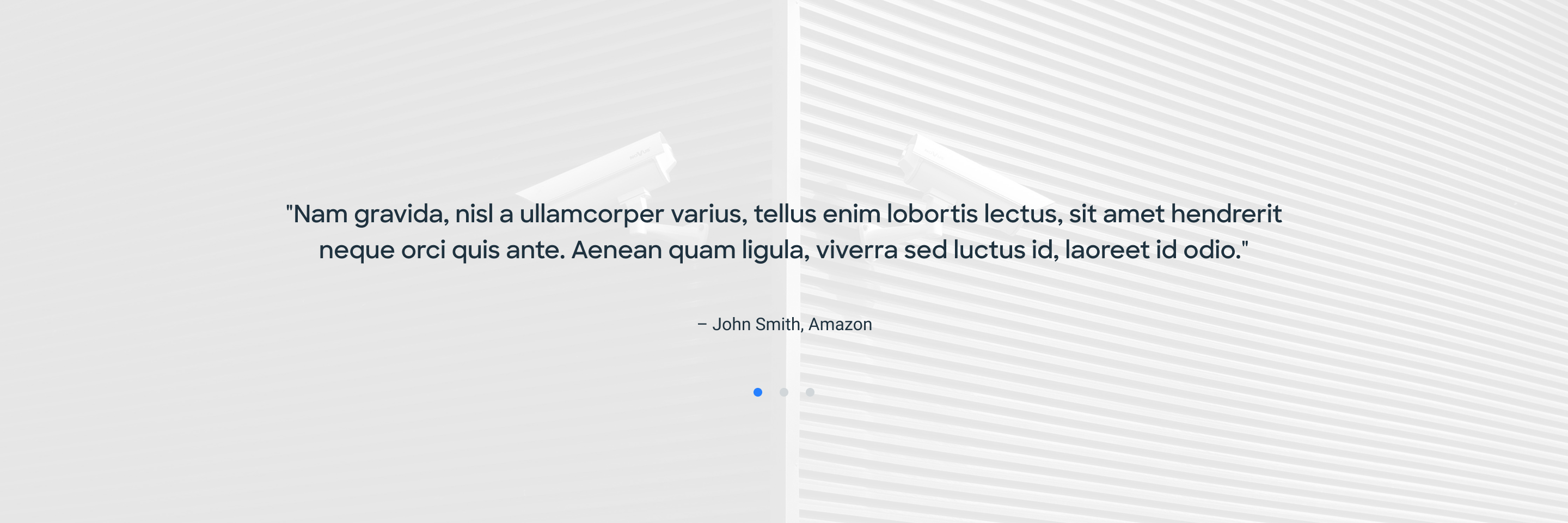 Previous testimonial layout with only the quote and author