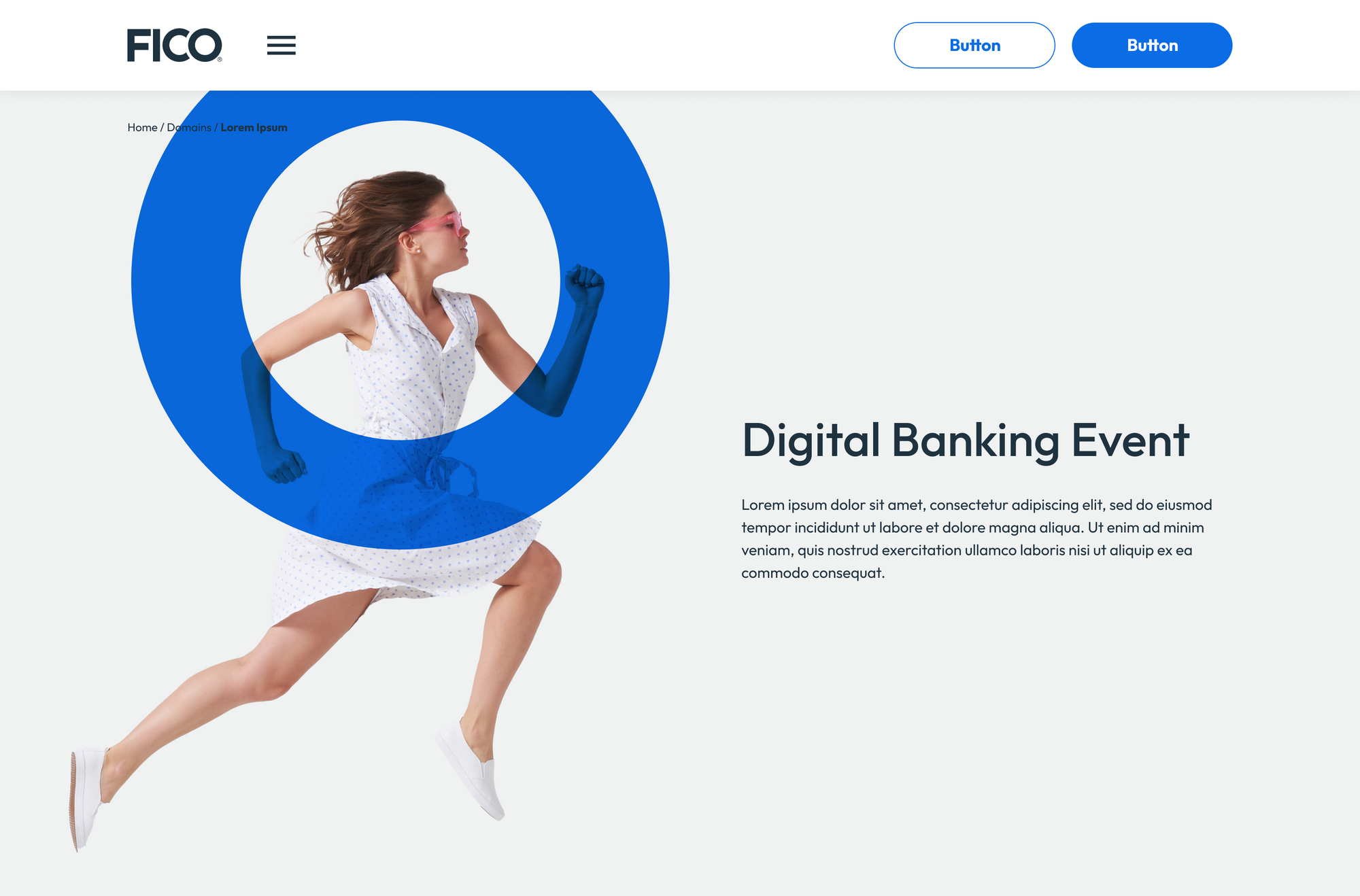 Old header layout with isolated imagery and overlaid O graphic