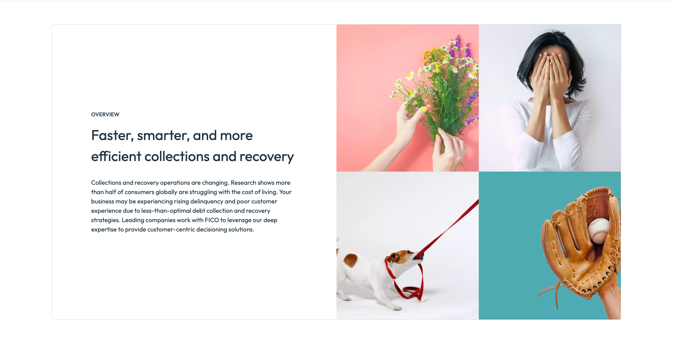 Same overview layout with updated typography and human-centered imagery